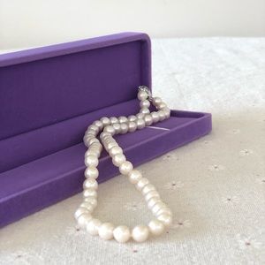16” round 7mm pearl necklace with silver clasp